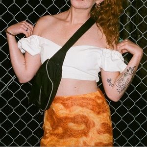 Fashion Brand Company puff sleeve crop top